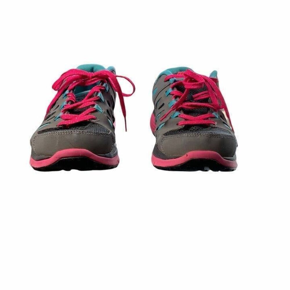 Nike‎ Dual Fusion Run II 6.5Y Shoes Pink Teal Gray - Picture 8 of 9